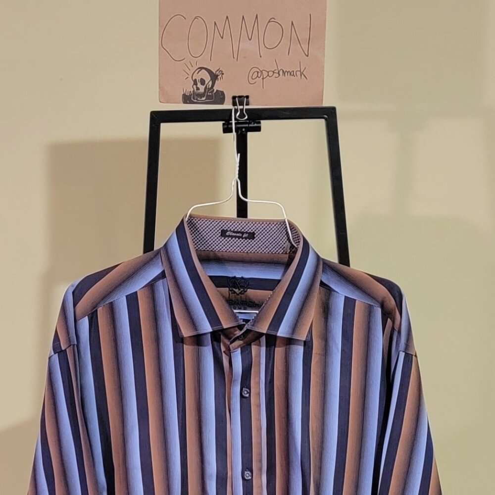 Bugatchi Classic Fit Dress Shirt Mens XL